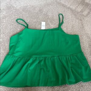 Ann Taylor Green Peplum Crop Camisole